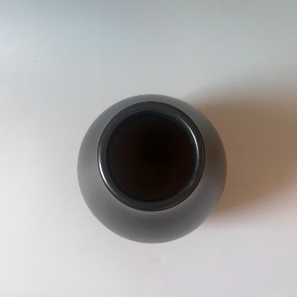 West Elm Matte Black Ceramic Vase Modern Minimalist Bottle Vase 9" - Picture 3 of 5